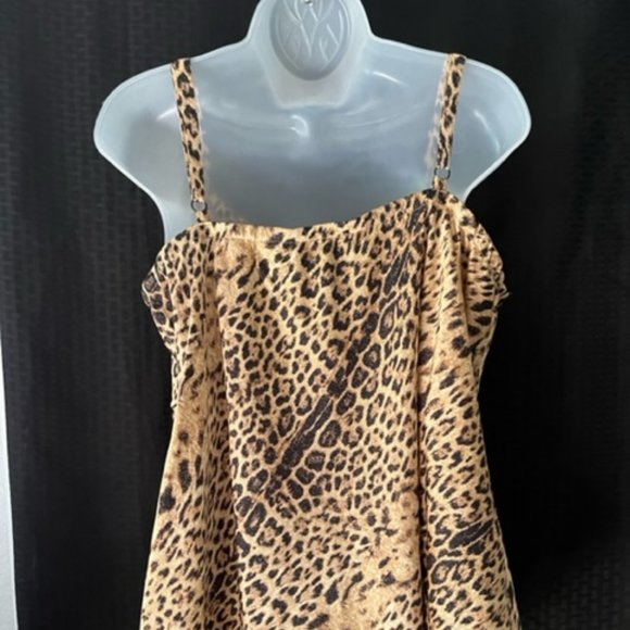 Forever 21 Plus Size ~ Sexy Spaghetti Straps Leopard Print Flowing Top - Picture 8 of 10